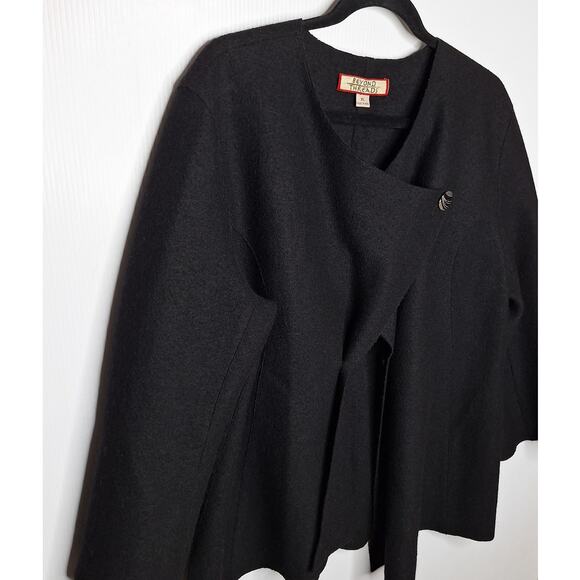 Beyond Threads Alpaca Wool Asymmetric Cardigan Jacket XL Lagenlook Waterfall - Picture 5 of 11